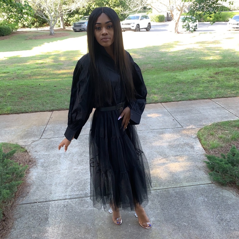 Black shirt dress
